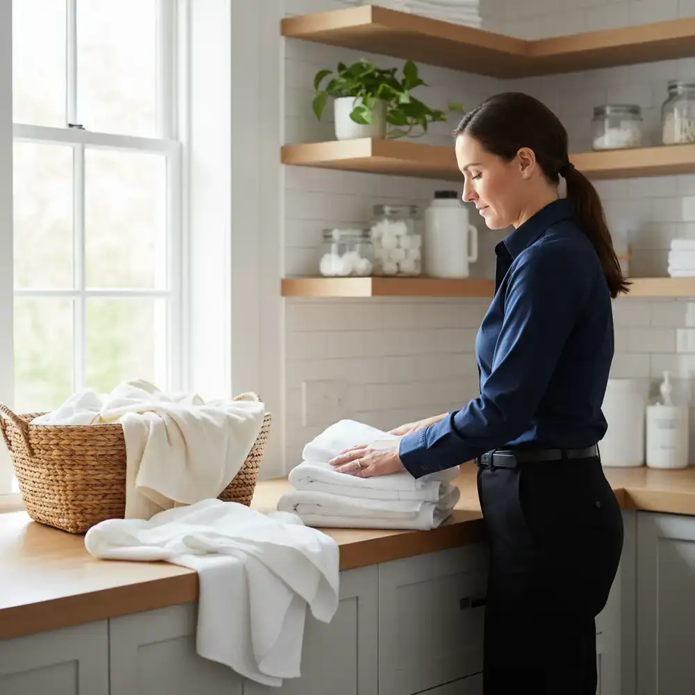Cleaning professional organizing fresh towels